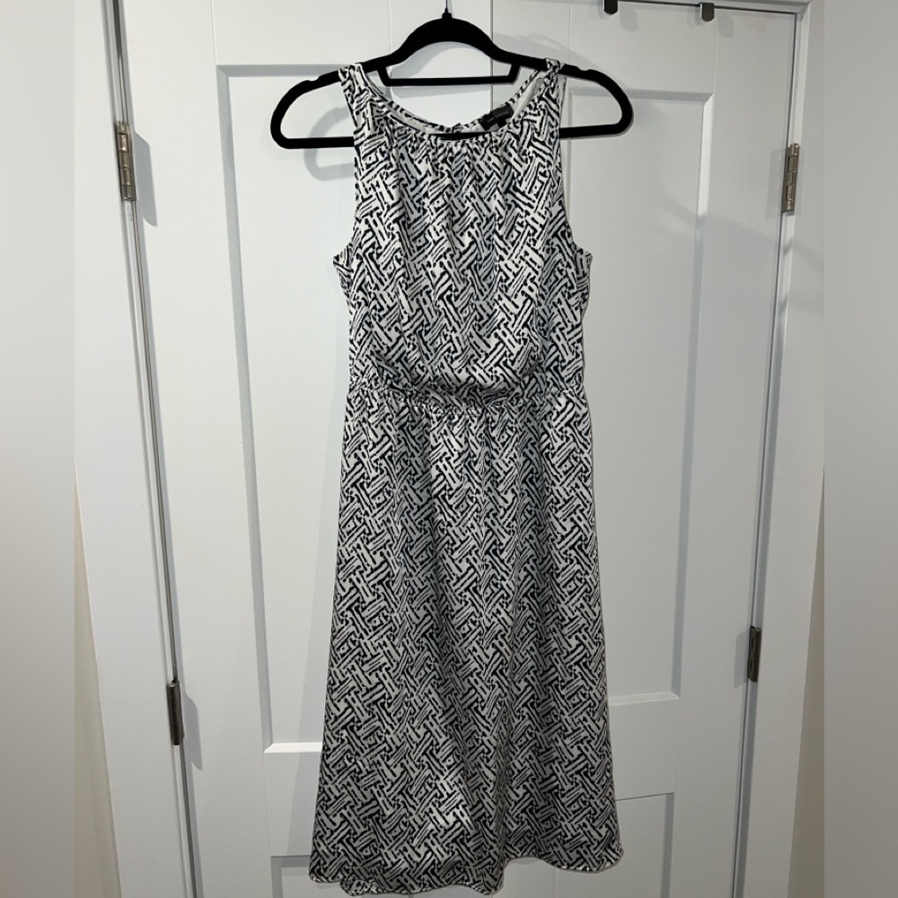 Blue and white tea length The Limited dress only worn once